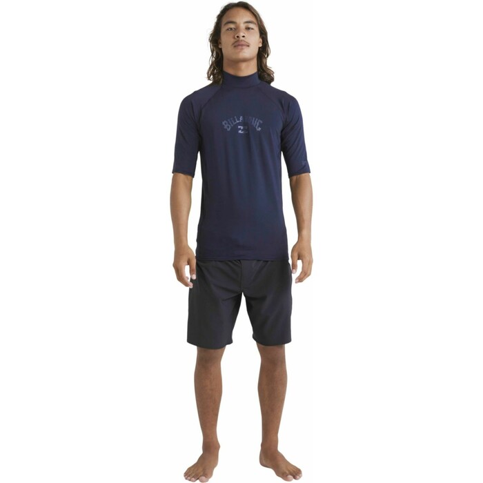 2024 Billabong Hombres Chaleco De Lycra Manga Corta Arch Wave UV50 ABYWR03030 - Navy